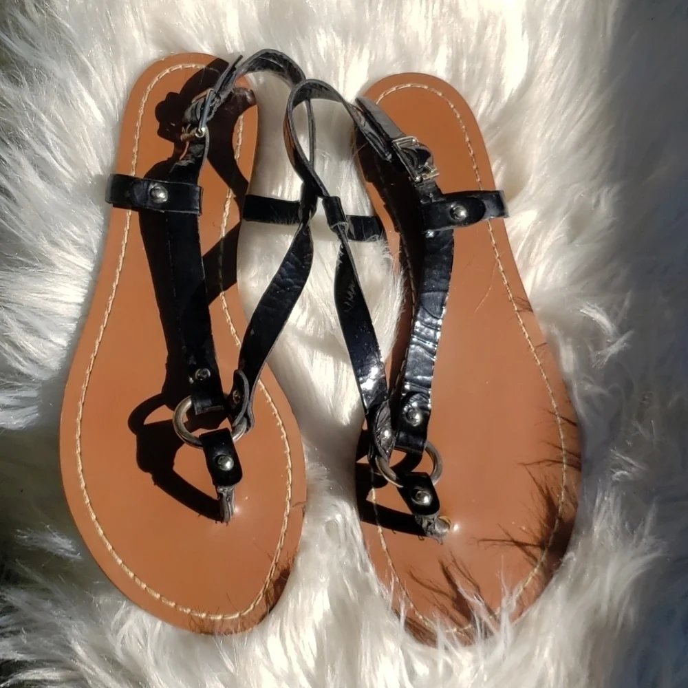 Ralph Lauren Black Aurelia Sandals 6